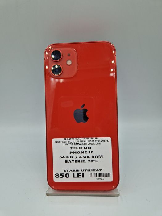 IPHONE 12 64 GB / 78% BATERIE GARANTIE ! #44963
