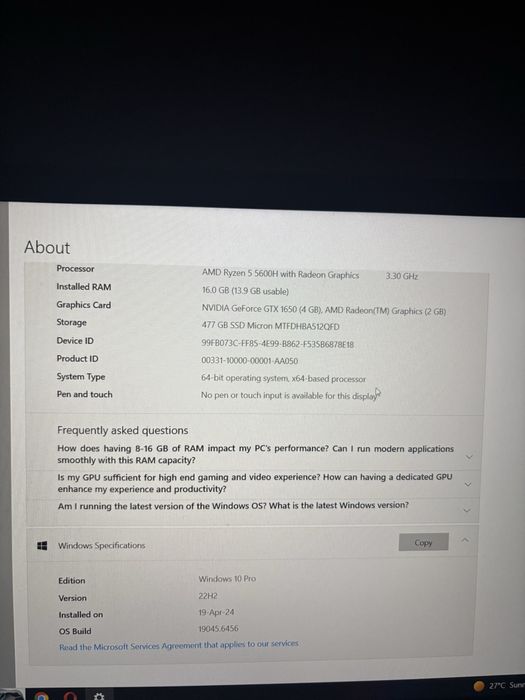 Laptop Gaming Lenovo IdeaPad – Stare nouă, Ryzen 5, 16GB RAM, GTX 1650