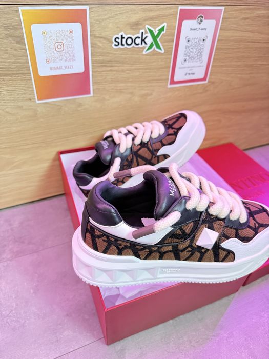 Sneakers Valentino Garavani Brown  One Stud XL , Poze Reale 40-44