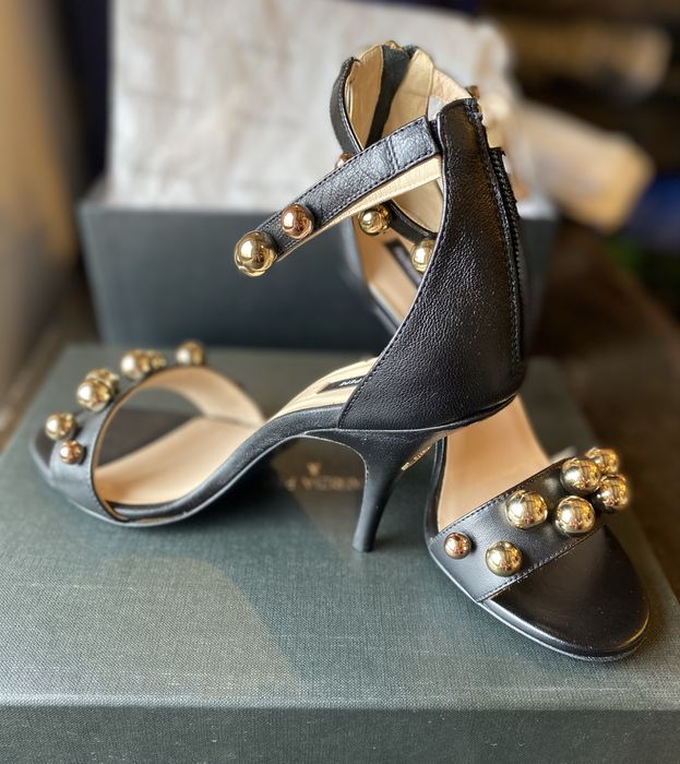 Черни, кожени сандали Patrizia Pepe