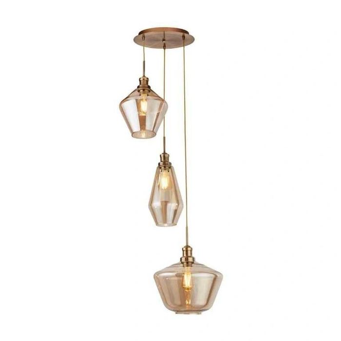 Висящ полилей MIA - модерен/лукс, месинг/стъкло
