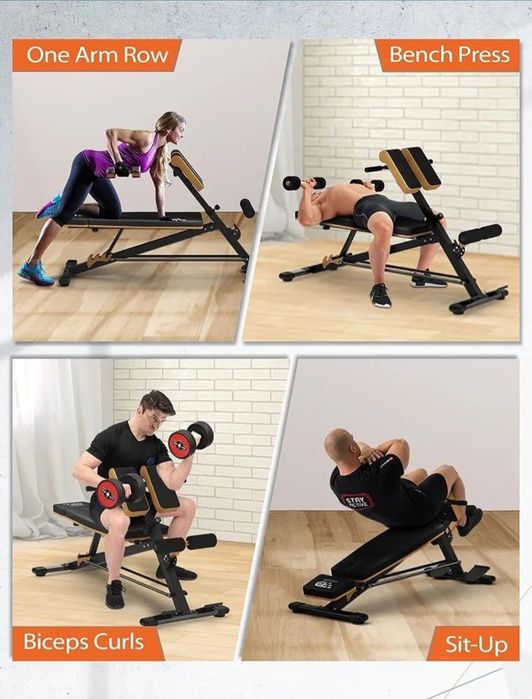 Лежак для пресса + гиперэкстензия Скамя для гантели и спины 3в1