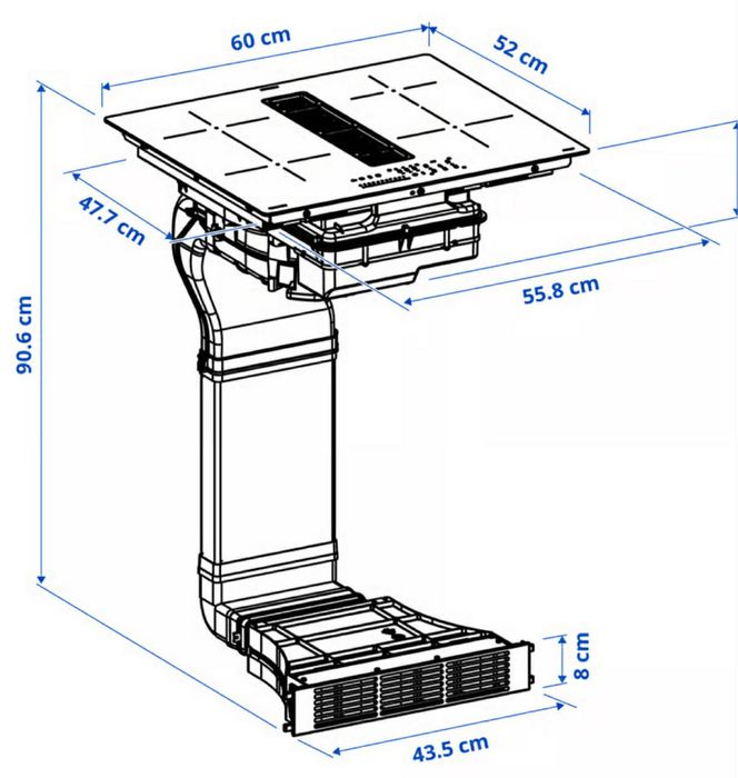 Plita NOUA inductie cu hota integrata FÖRDELAKTIG