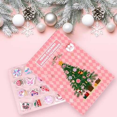 Нов Коледен адвент календар с 24 PVC шардона за обувки джапанки крокс