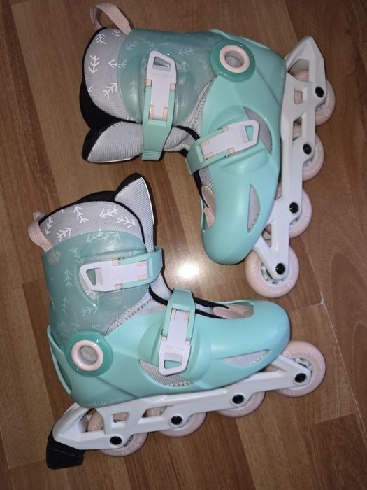 Role OXELO  PLAY5 Verde deschis Copii marime 30 - 32 reglabile