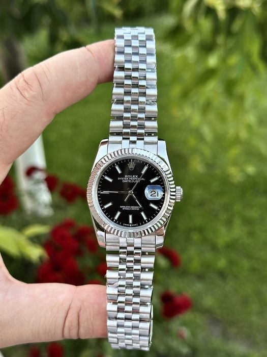 rolex datejust black dial 36,mm lady