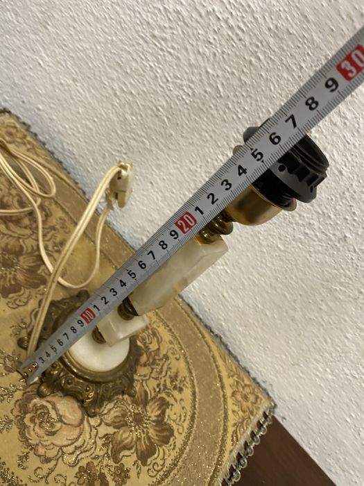 Стара френска лампа с месинг и оникс