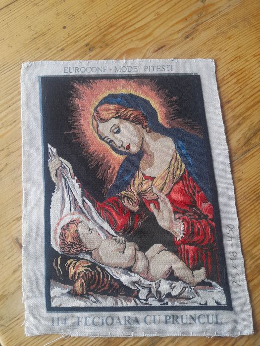 Goblen,,Fecioara Maria cu Pruncul "