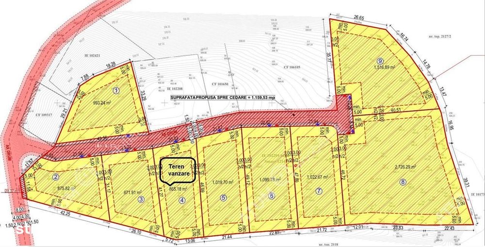 Teren intravilan 865 mp in Tocile pretabil casa de vacanta