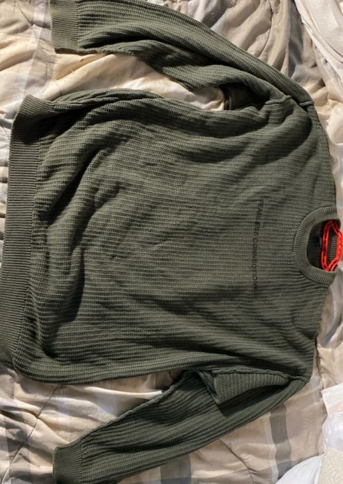 Olive Green Ribbed Knit Sweater