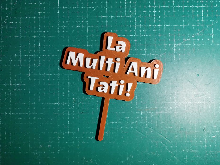 Topper tort printat 3D sau din lemn personalizat