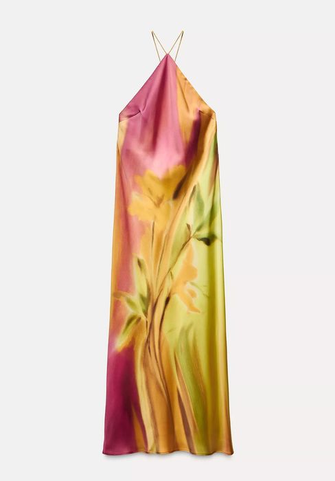 Дамска сатенирана рокля Zara