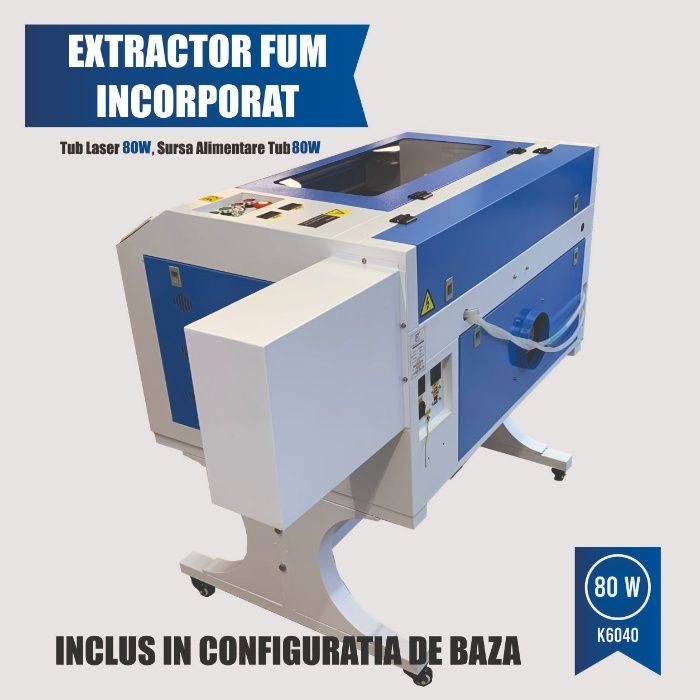 GRAVATOR LASER 80W RUIDA - K6040 Tub Laser EFR F2 600x400mm