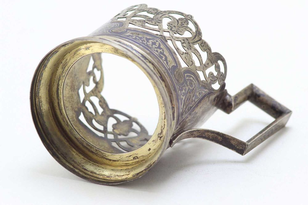 Серебро. Подстаканник Кубачи с чернением.
