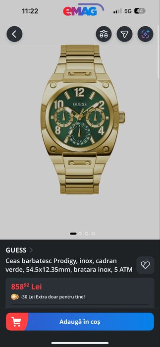 Ceas Guess original – auriu, nou