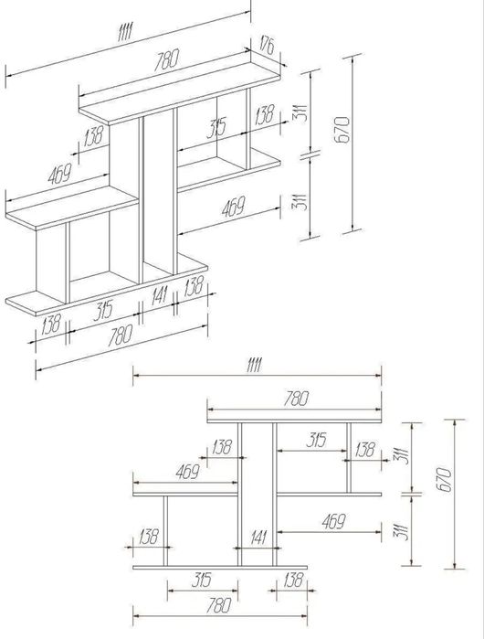 Настенная полка интерьерная