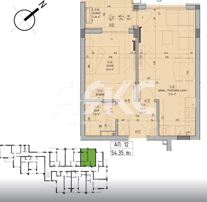 Продава се Двустаен апартамент в София, Малинова долина - 65 кв.м за 2337 €/кв.м - Снимка #1