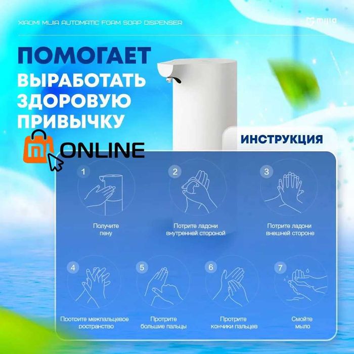 Сенсорная Мыльница Xiaomi Mijia Automatic Foam Soap Dispenser