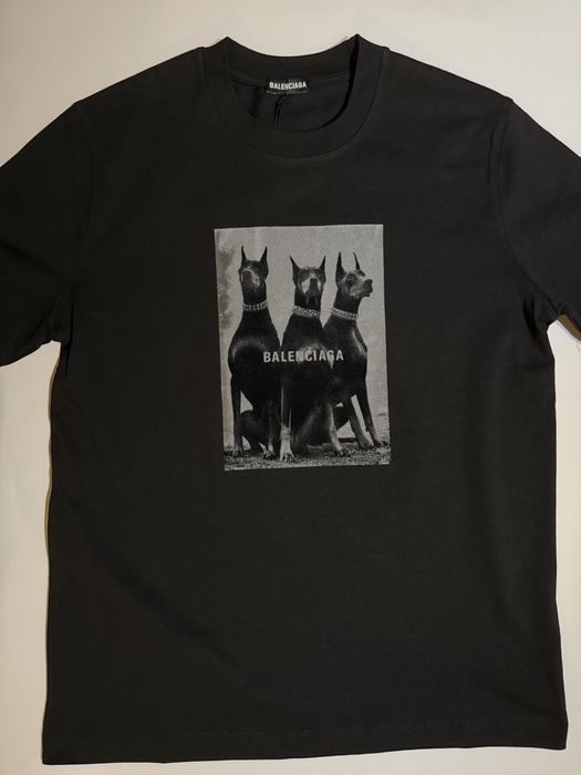 Тениска Balenciaga с велурена щампа