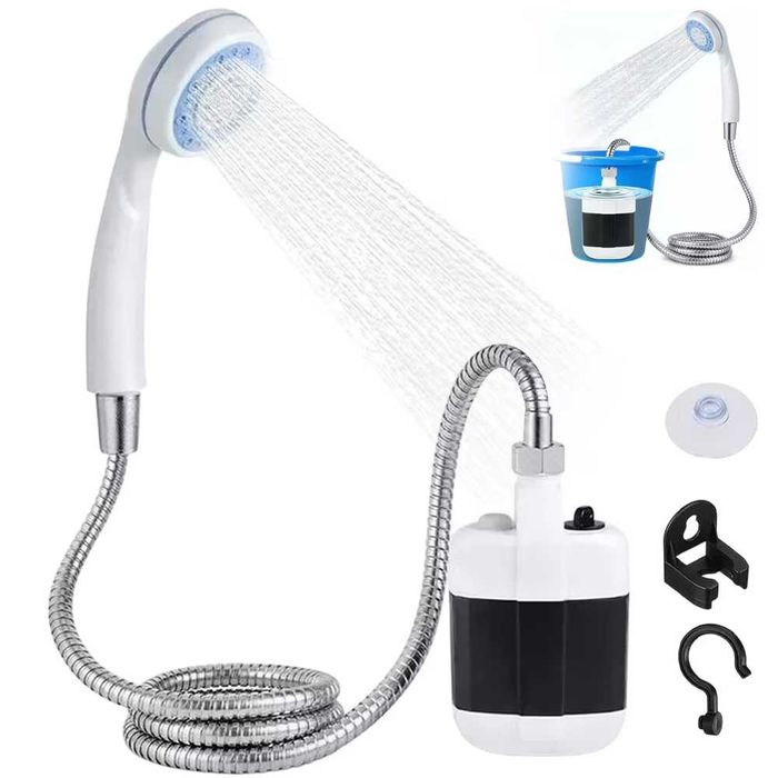 Dus portabil pentru camping cu acumulator 2200mAh 1.5m furtun USB