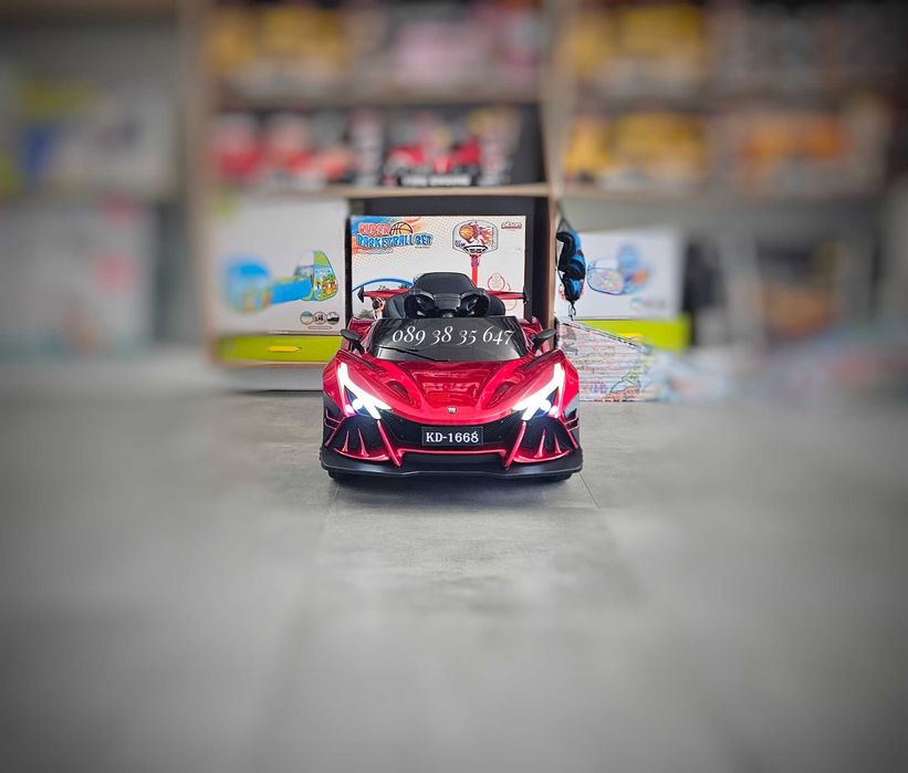 ТОП ЦЕНА!НОВО!Акумулаторна кола Flash RED с 4Х4,12V батерия,меки гуми