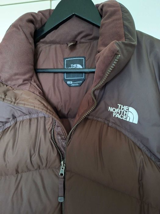Винтидж Y2K Оригинално яке рр L The North Face Nuptse 700 (Кафяво / Пух)