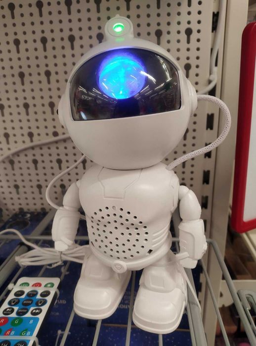 Робот нощна лампа LED прожектор и тонколона астронавт дистанц  11х8х20