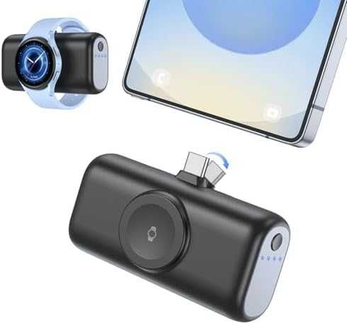 Мини power bank 5000mAh 3-в-1 за Samsung и iPhone USB-C