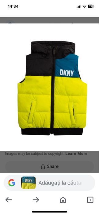 Vesta NOUA, copii DKNY, cu doua fete 7-9 Ani