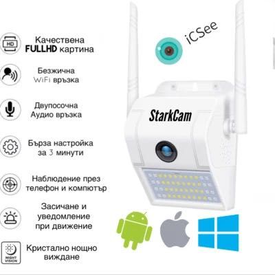 Мощен LED Прожектор с WiFi камера ICSEE градинска лампа осветление