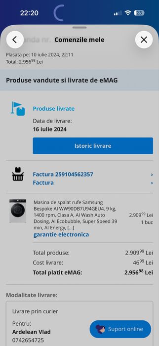 Masina de spalat rufe samsung