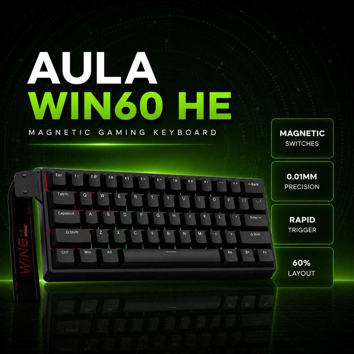 AULA WIN60 HE Magnetic Gaming Keyboard | Hall Effect | Rapid Trigger |
