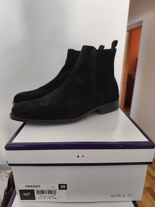 Vând ghete din piele Andree, maro 41 și negre39 noi în cutie și 42 neg