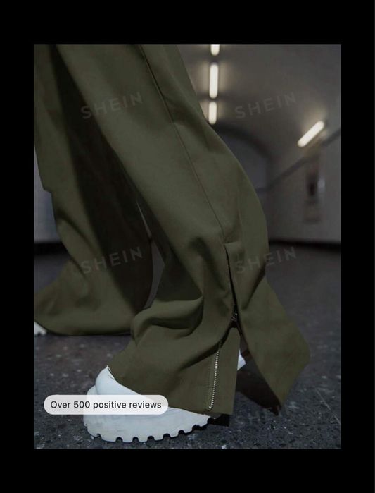 НОВ Карго панталон в маслено зелено