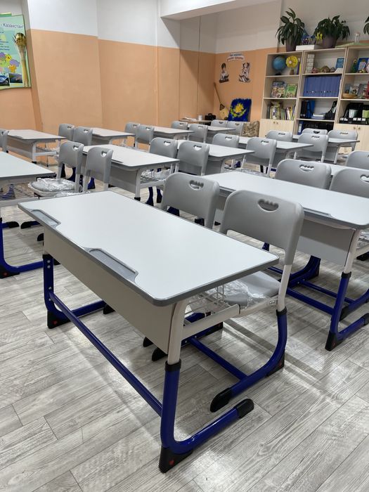 Двухместная парта | ЛДСП 25 мм+Металл | Новые | Доставка по Казахстану