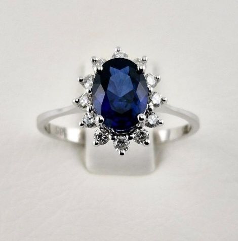 Inel safir și diamante naturale