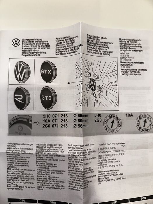 Capace centrale flotante VW Golf GTI