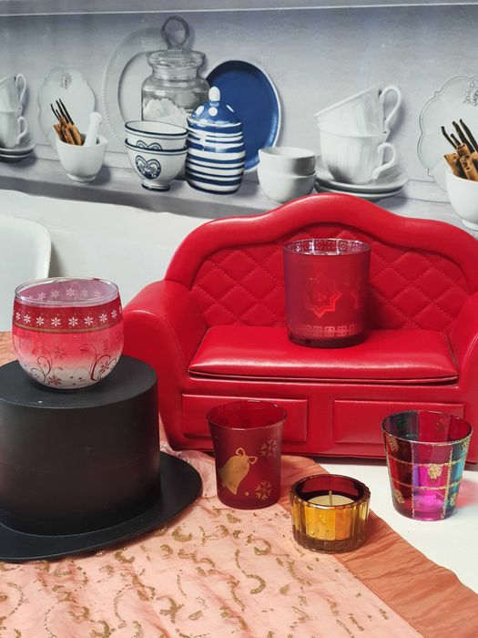 Pahare pentru lumanari pastile de Craciun