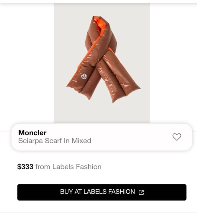 Fular Moncler, nepurtat, nou