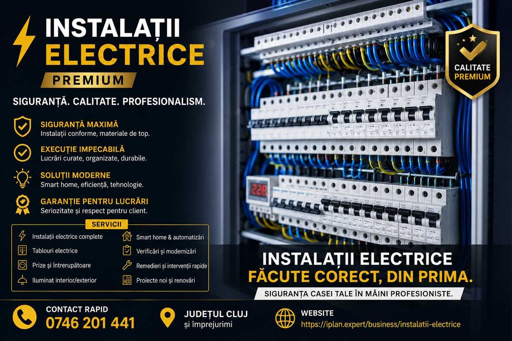 Instalații Electrice Premium — Siguranță. Eleganță. Execuție fără compromis.