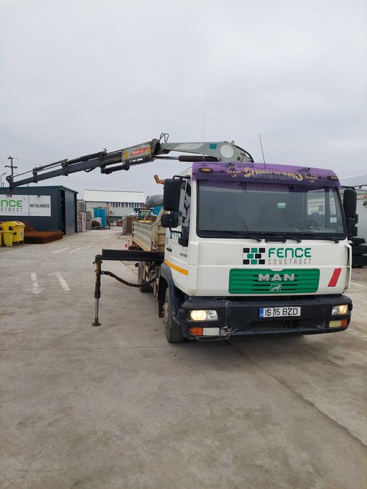 MAN LE 12 220, basculabil pe 3 parti, macara