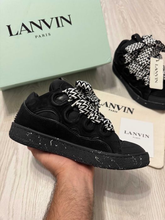 Adidasi Lanvin Curb, SNEAKERS Premium NOI, din Piele, Full Box