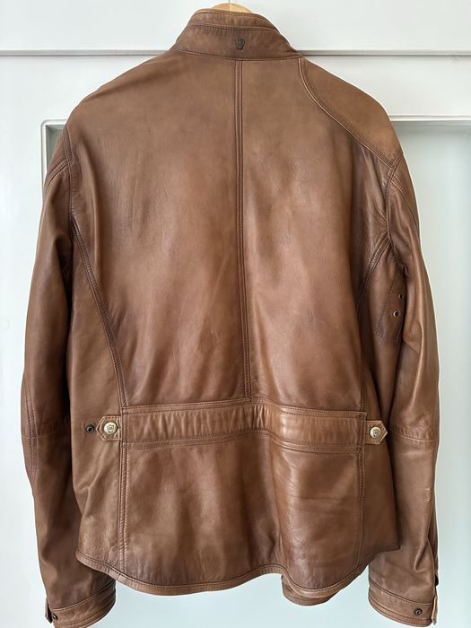 Geaca de piele Massimo Dutti, marimea L, culoare maro