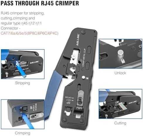 Нов Комплект RJ45 кримпер с тестер, Cat6/Cat6a конектори и куплери