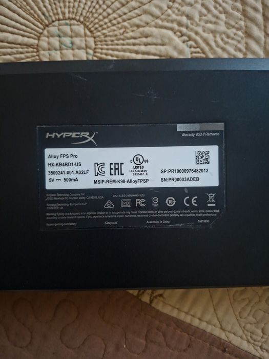 Tastatura gaming hyperx cu mause gaming,+peid