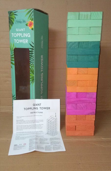 НАМАЛЕНА ЦЕНА Огромна Цветна Дженга XL 50см. GIANT JENGA Rainbow