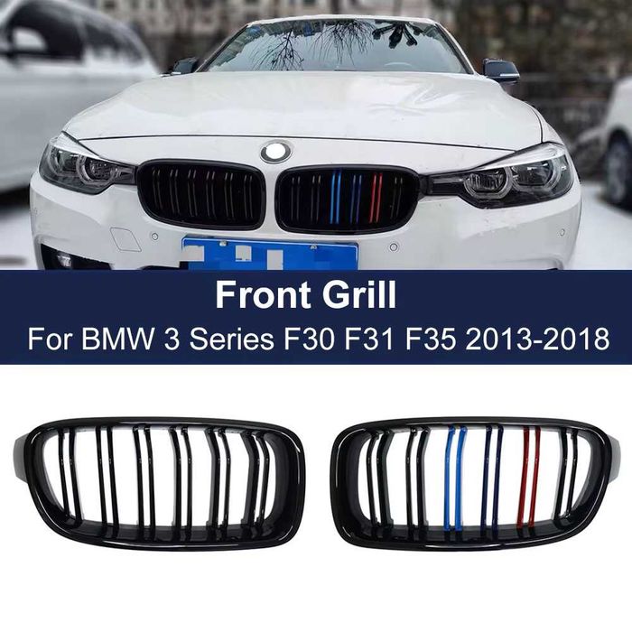 Бъбреци с двойни ребра черен лак за BMW M серия 3 F30 F31 F35 13-18