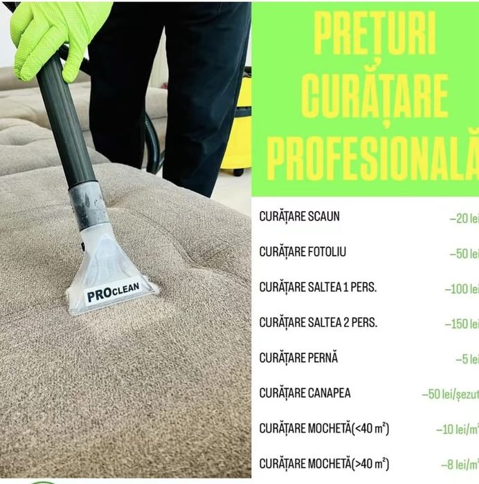 Curățirea/ spălare fotolii si canapele textile