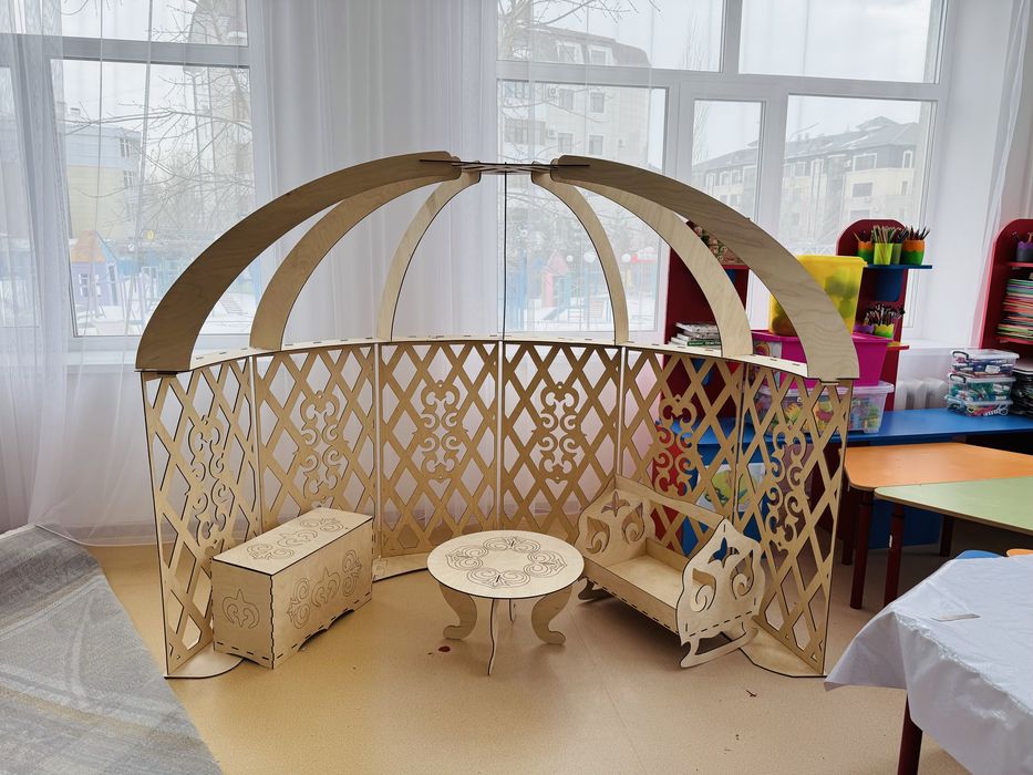 Киіз үй - Юрта - Ағаш үй для детсада. Балабақша.