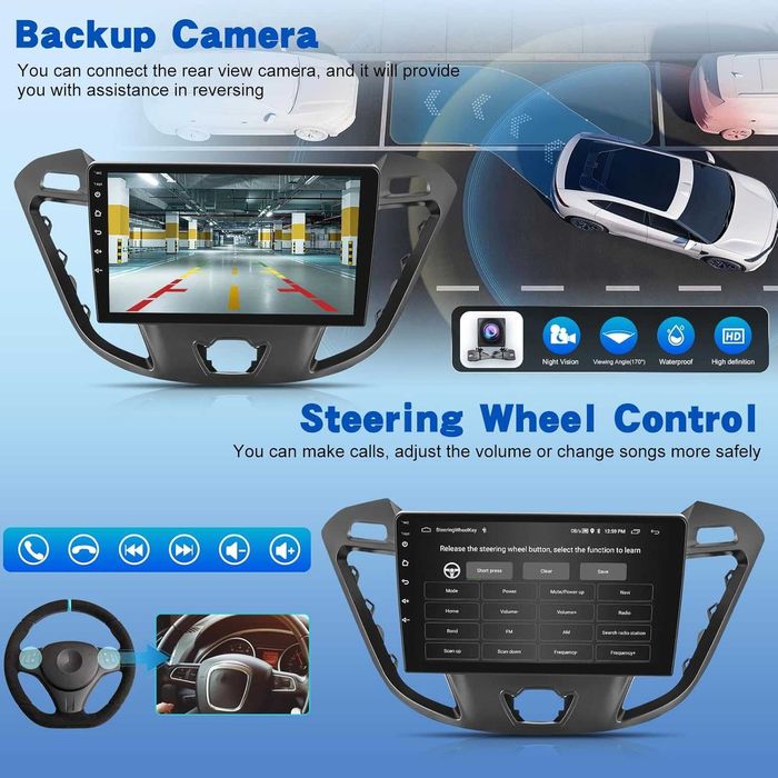 Android автомобилно радио за Ford Transit Tourneo Custom 2013-2021